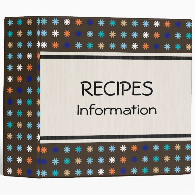 Colourful Cute Flowers Modern Geometric Pattern 5 Binder (Front/Spine)