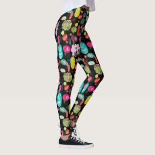 Colourful Cute Flowers Pattern Leggings