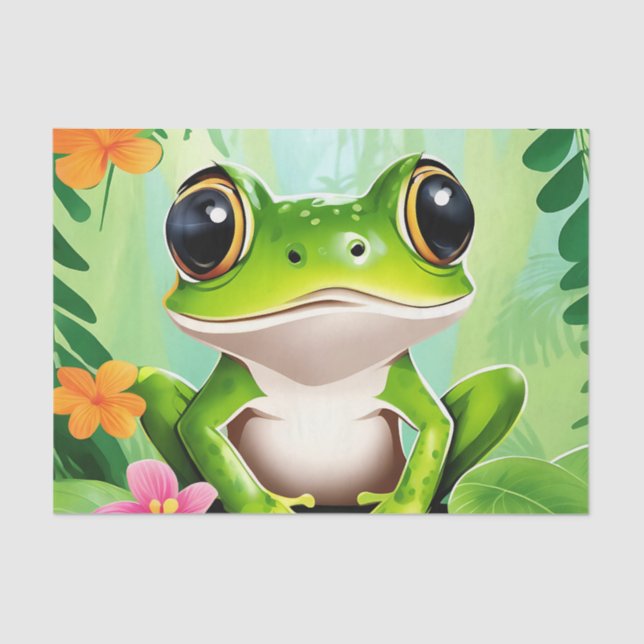 Colourful cute frog tissue paper (Front)