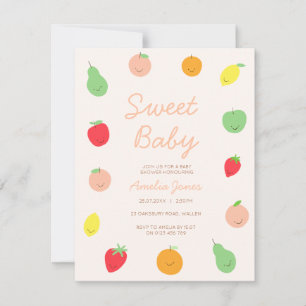 Colourful & Cute Fruit Baby Shower Invitation