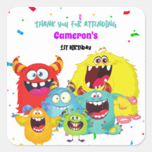 Colourful Cute Fun Monster Birthday Party