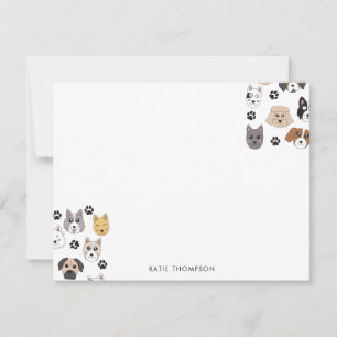 Colourful Cute Funny Dogs & Dog Paw Pattern Card
