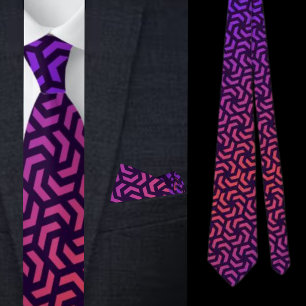 Colourful Cute Geometric Pattern Necktie