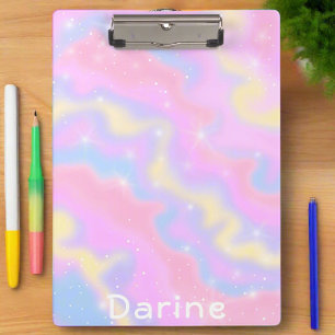 Colourful Cute Girly Back to School Teacher Studen Clipboard