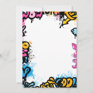 Colourful cute graffiti frame, poster or poster holiday card