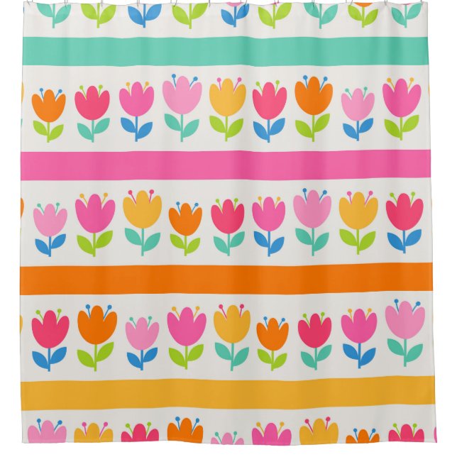 Colourful cute hand drawn tulips seamless pattern  (Front)