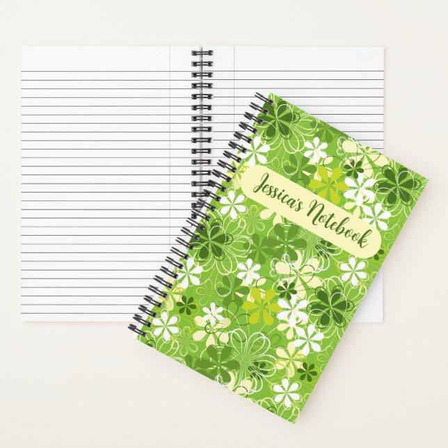 Colourful Cute Illustration Daisy Floral Pattern Notebook (Inside)