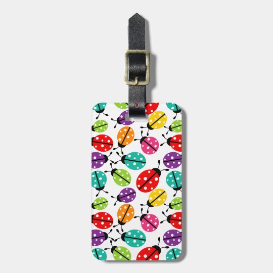 Colourful Cute Lady Bug Seamless Pattern Luggage Tag