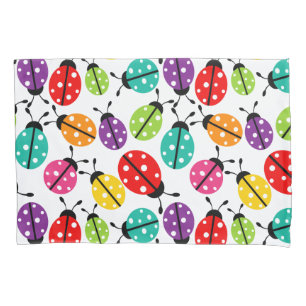 Colourful Cute Lady Bug Seamless Pattern Pillowcase