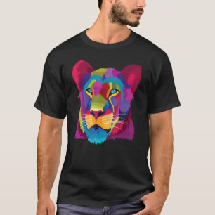 colourful cute lioness Female Lion Face for Afric T-Shirt