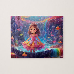 Colourful Cute Little Princess Jigsaw Puzzle