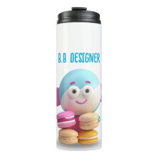 Colourful Cute Macaron Tumbler, Customizable Thermal Tumbler
