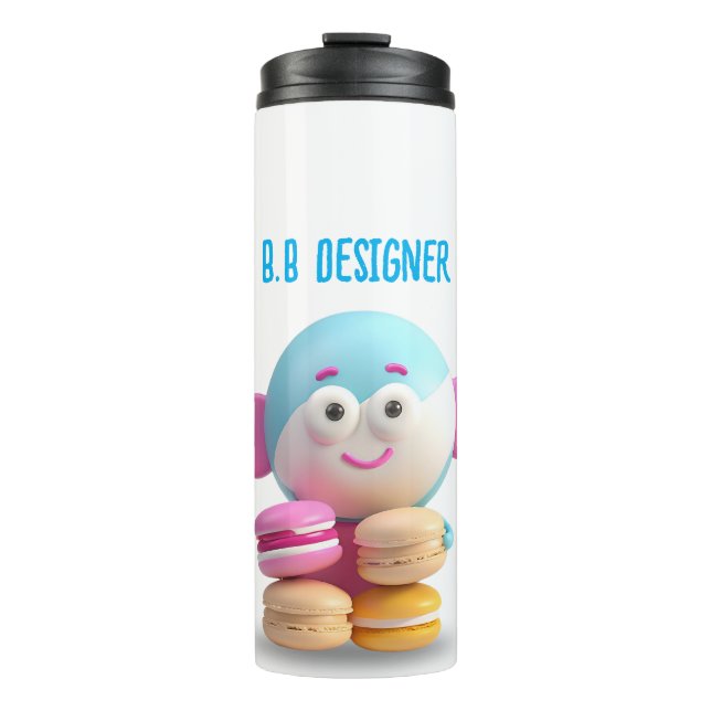 Colourful Cute Macaron Tumbler, Customizable Thermal Tumbler (Front)