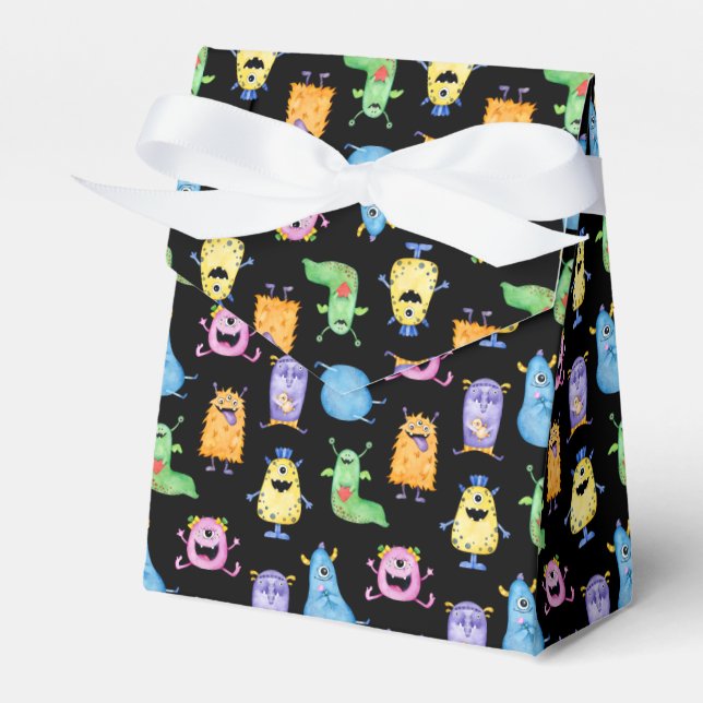 Colourful Cute Monsters Favor Box (Front Side)