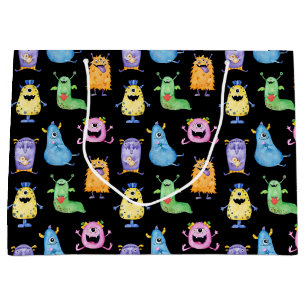 Colourful Cute Monsters Large Gift Bag