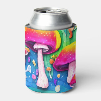 Colourful Cute Mushroom Seamless Pattern Can Cooler