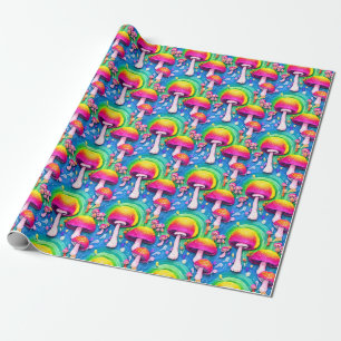 Colourful Cute Mushroom Seamless Pattern Wrapping Paper