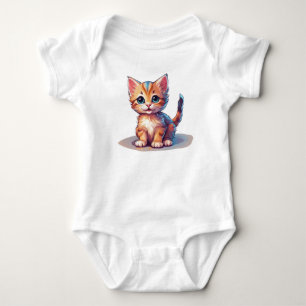 Colourful Cute Orange Kitten Baby Kitty Cat Bodysuit