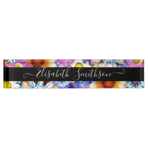 Colourful Cute Personalized Professional Flora Nameplate