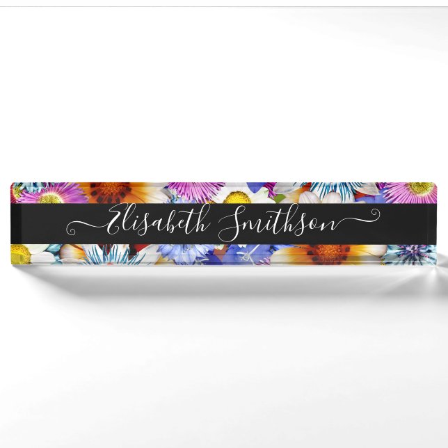     Colourful Cute Personalized Professional Flora Nameplate (Front)