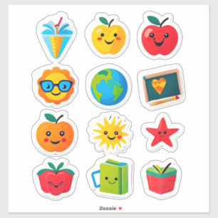 Colourful Cute School Stickers Set