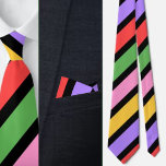 Colourful Cute Stripes Pattern Tie<br><div class="desc">Colourful Cute Stripes Pattern neck tie.</div>