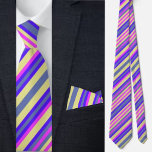 Colourful Cute Stripes Pattern          Tie<br><div class="desc">Colourful Cute Stripes Pattern neck tie.</div>