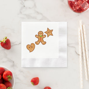 Colourful Cute sweet XmaS Gingerbread Pals Napkin