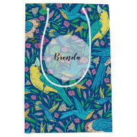 Colourful Cute Tropical Bids & Flowers Pattern