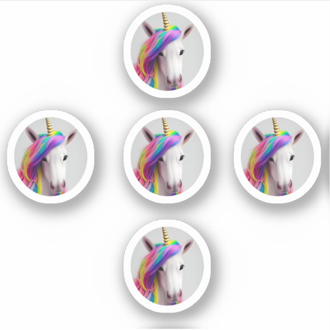 Colourful Cute Unicorn Girl Rainbow Hair (Front)