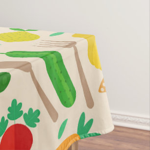 Colourful Cute Vegetable Pattern  Tablecloth