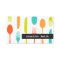 Colourful cutlery catering or chef business card