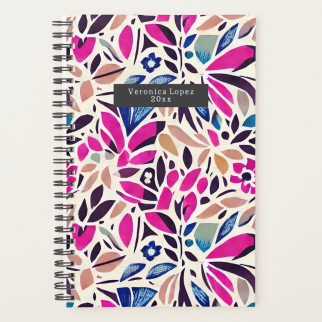 Colourful Cutouts Botanical Pattern Planner (Front)