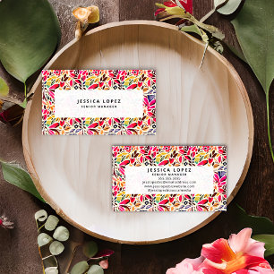 Colourful Cutouts Floral Professional Business Car Card