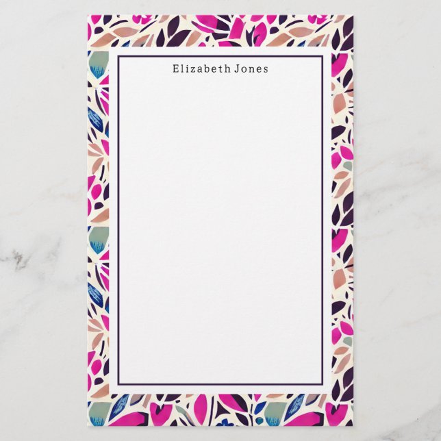 Colourful Cutouts Pattern Stationery (Front)