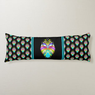 Colourful Cyan and Black Oracle Owl Body Pillow