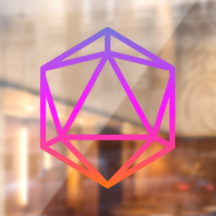Colourful D20 Dice Window Cling