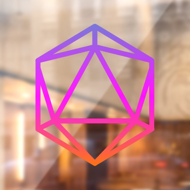 Colourful D20 Dice Window Cling (Sheet 2)