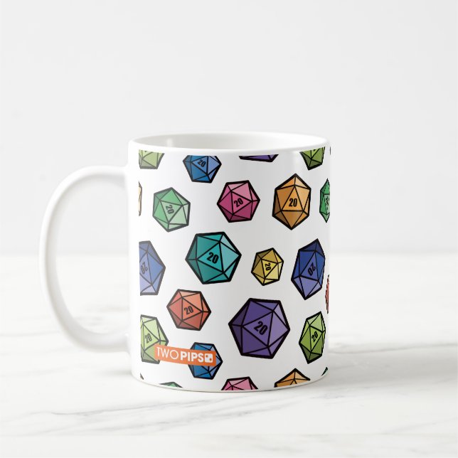 Colourful D20 Mug (Left)