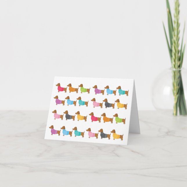 colourful Dachshund Any Occasion Greeting Card (Front)