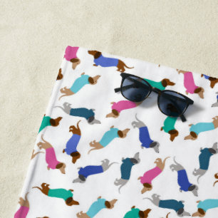 Colourful Dachshund Beach Towel