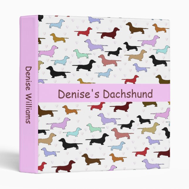 Colourful Dachshund Binder (Front/Spine)