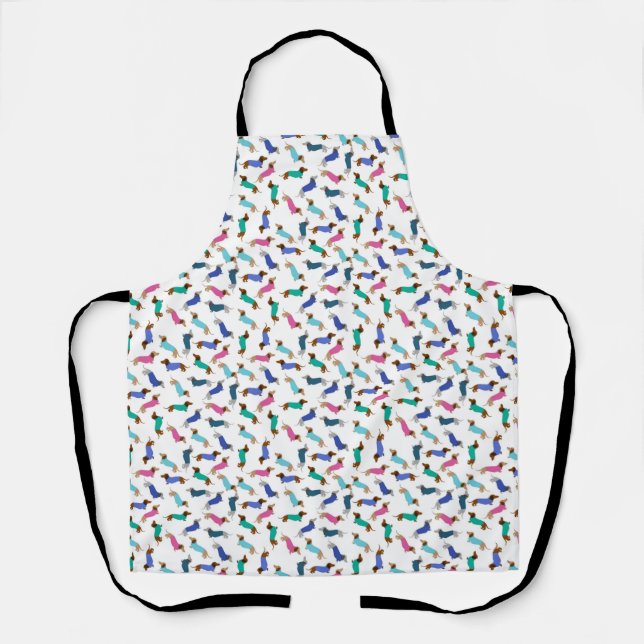 Colourful Dachshund Chef Apron (Front)