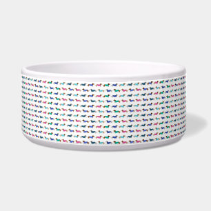 Colourful Dachshund Dog Food Dish