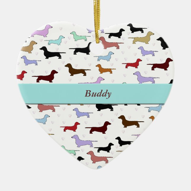 Colourful Dachshund Ornament (Front)