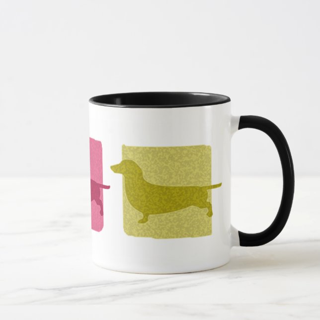 Colourful Dachshund Silhouettes Mug (Right)