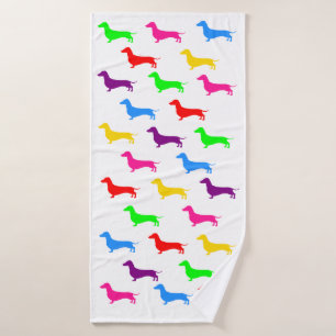 Colourful Dachshund Towel
