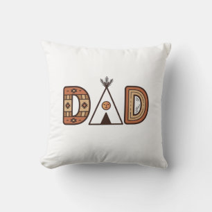Colourful Dad Teepee Lettering Shirt Design_1 Throw Pillow