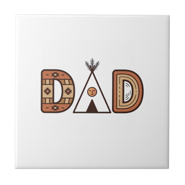 Colourful Dad Teepee Lettering Shirt Design_1 Tile (Front)