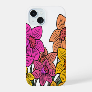 Colourful Daffodils Flowers Design iPhone 15 Case